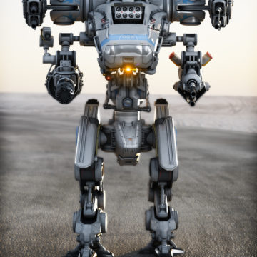 robot futuristic mech weapon